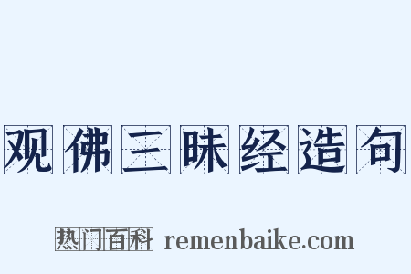 观佛三昧经造句是什么意思的图片